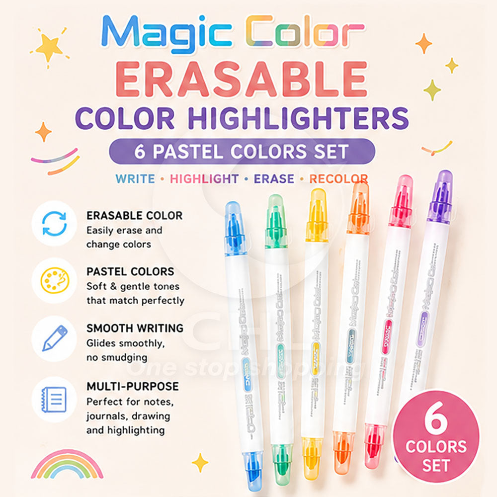Erasable Macaron Magic Pens - 6 Vivid Colors for Creative Writing