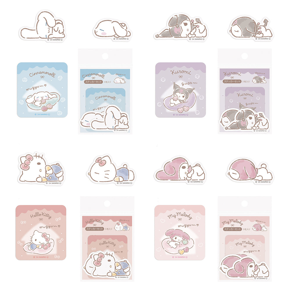 Sanrio 2024 Limited Sticker Set Dararin Life Decorative Stickers Cute New Life Series Kuromi, etc.