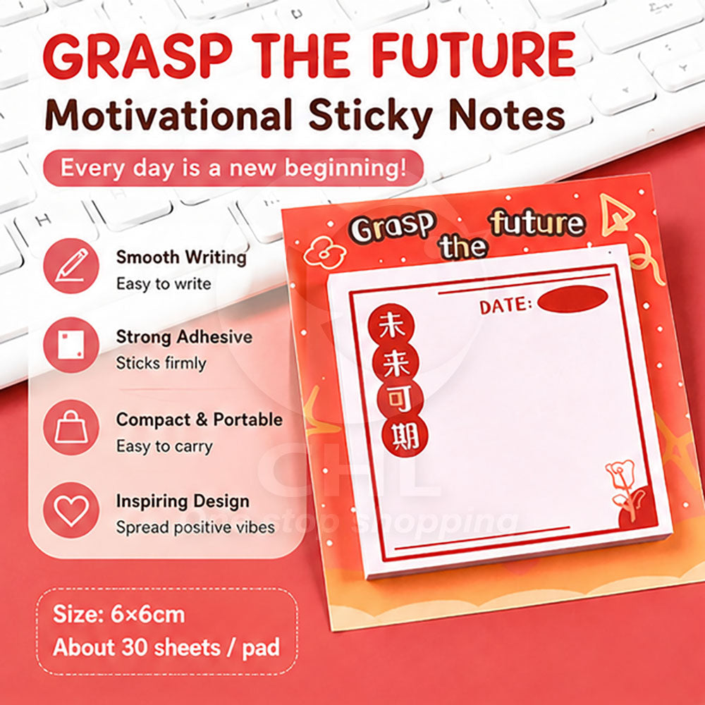 Motivational text note, grasp the future , future is promising, sticky note, notepad, note paper, manual record, office, school, memo