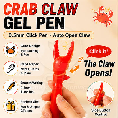 Crab Clip Gel Pen (0.5 mm, Click Type)
