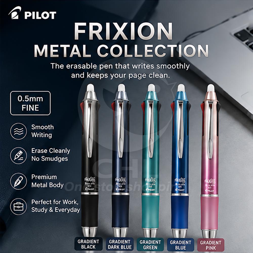PILOT FRIXION Metal Ballpoint Pen (LKFB-150EF, 0.5 mm)