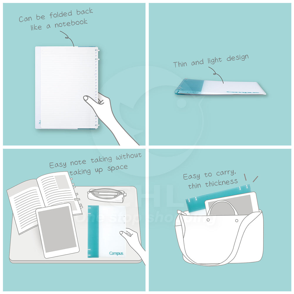KOKUYO Campus  Ultra-Thin Loose-Leaf Notebook: Portable & Stylish Organizer