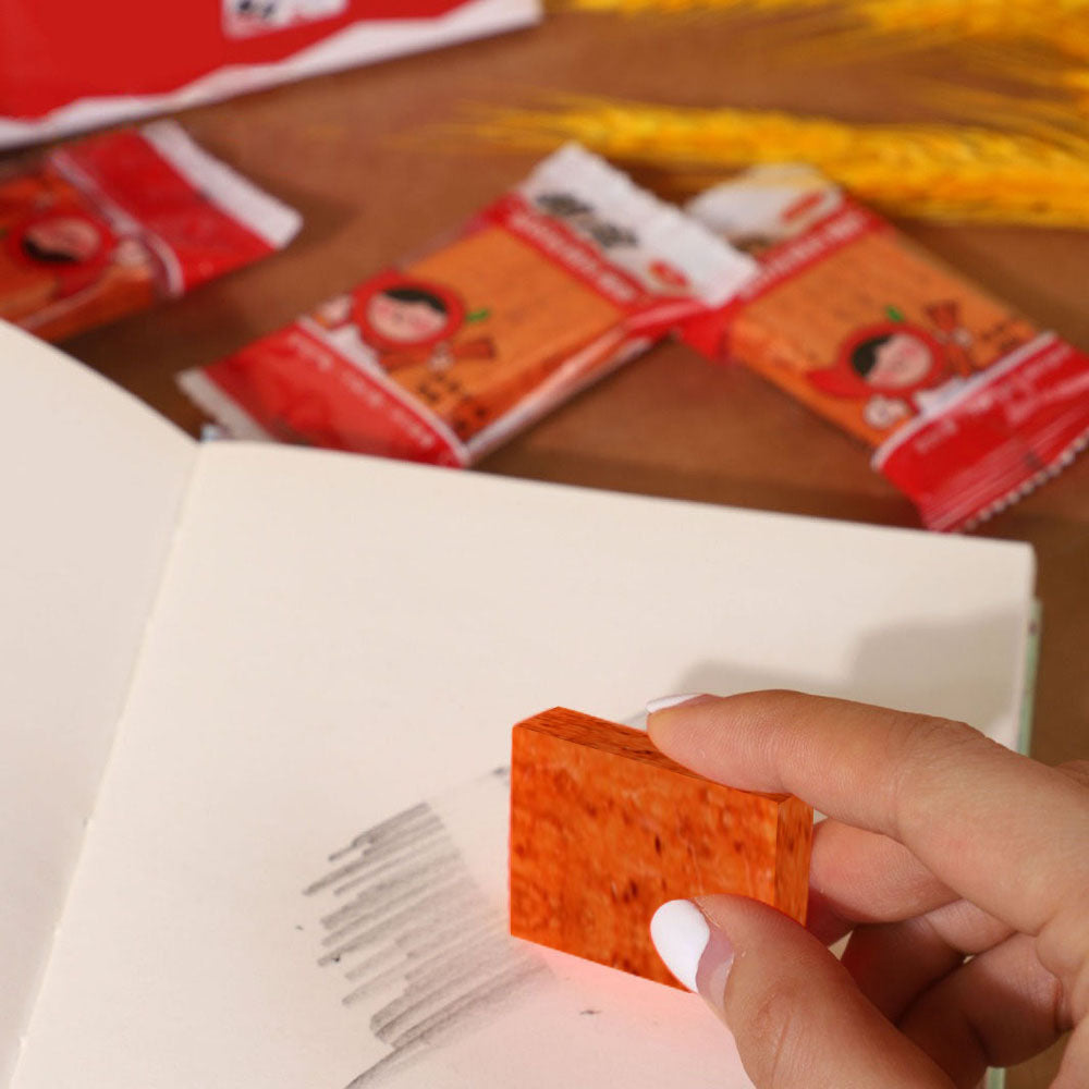 Spicy Snack-Shaped Eraser – Realistic “Latiao” Design, Fun Stress-Relief Stationery