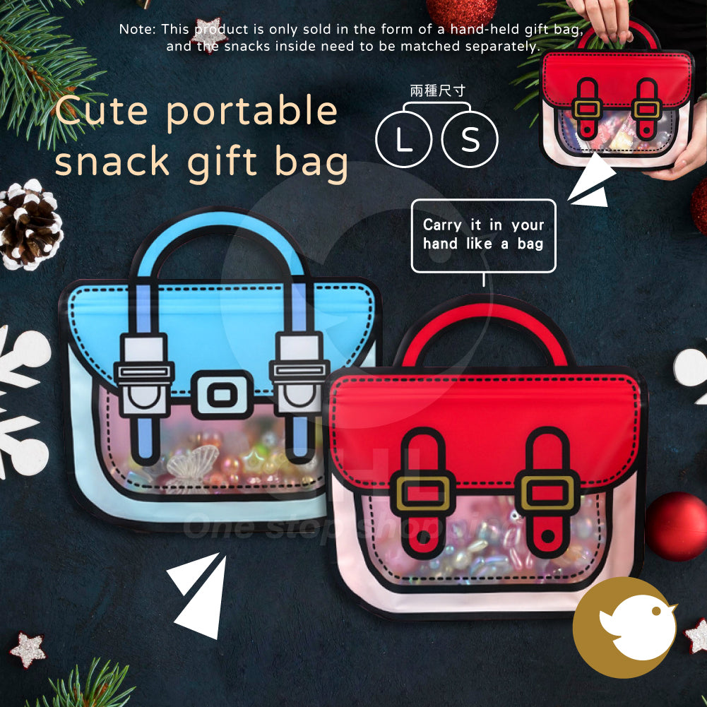 Festive Fun Christmas Snack Gift Bag - Santa & Friends Design