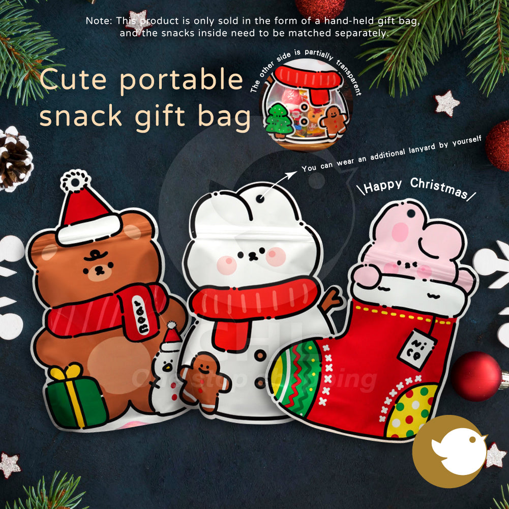 Festive Fun Christmas Snack Gift Bag - Santa & Friends Design