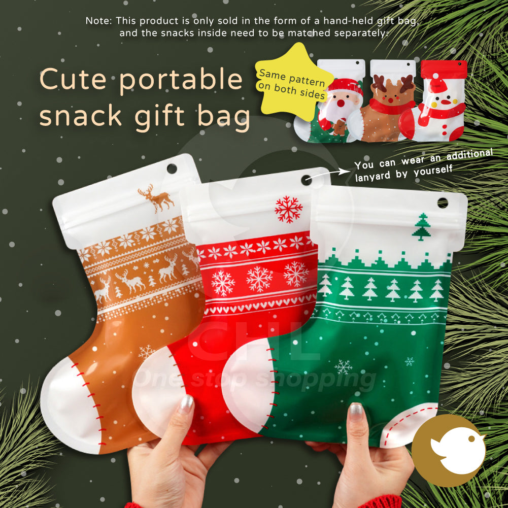 Festive Fun Christmas Snack Gift Bag - Santa & Friends Design