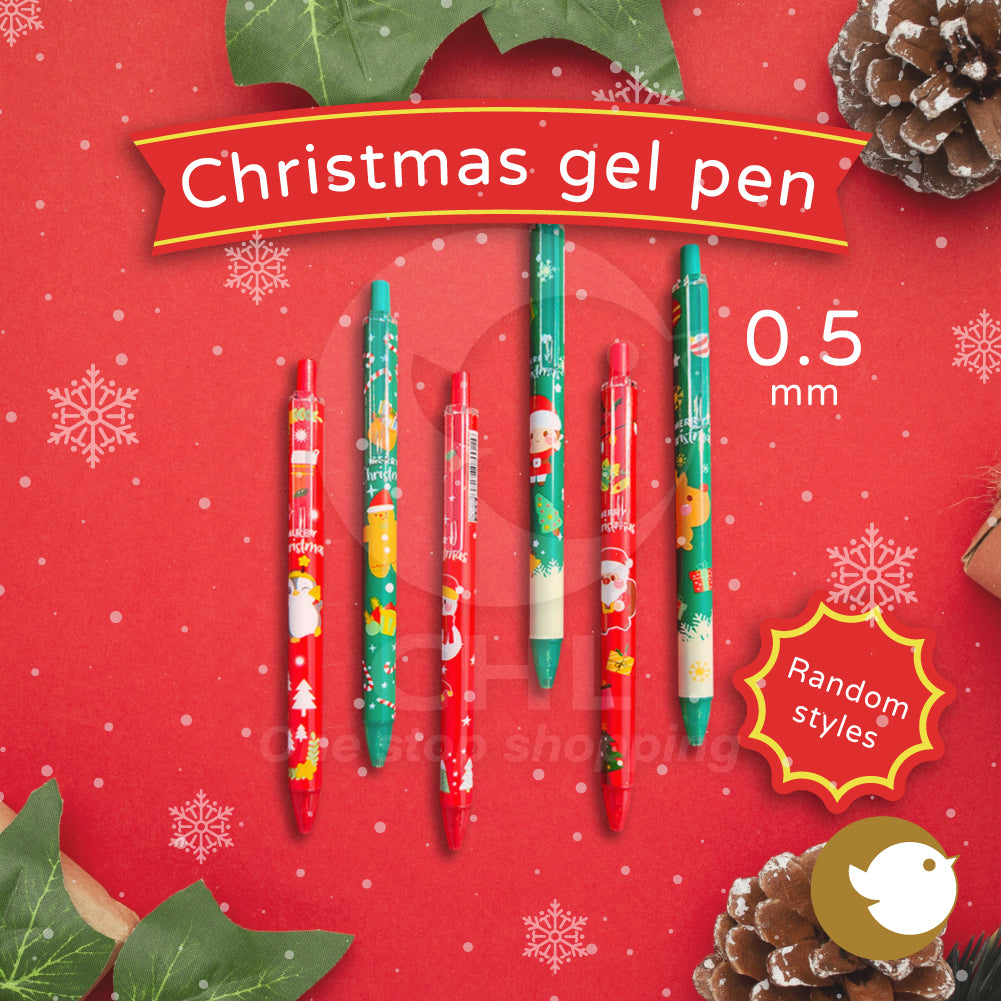 Festive Christmas Gel Pens - Perfect for Parties & Gifts, 0.5mm Tip