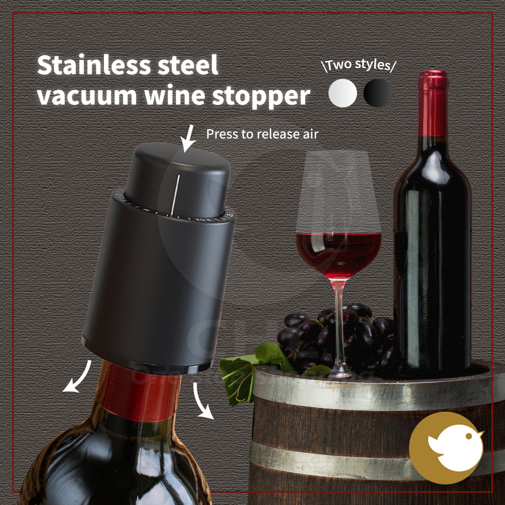 Stainless Steel Vacuum Wine Preserver with Date Scale