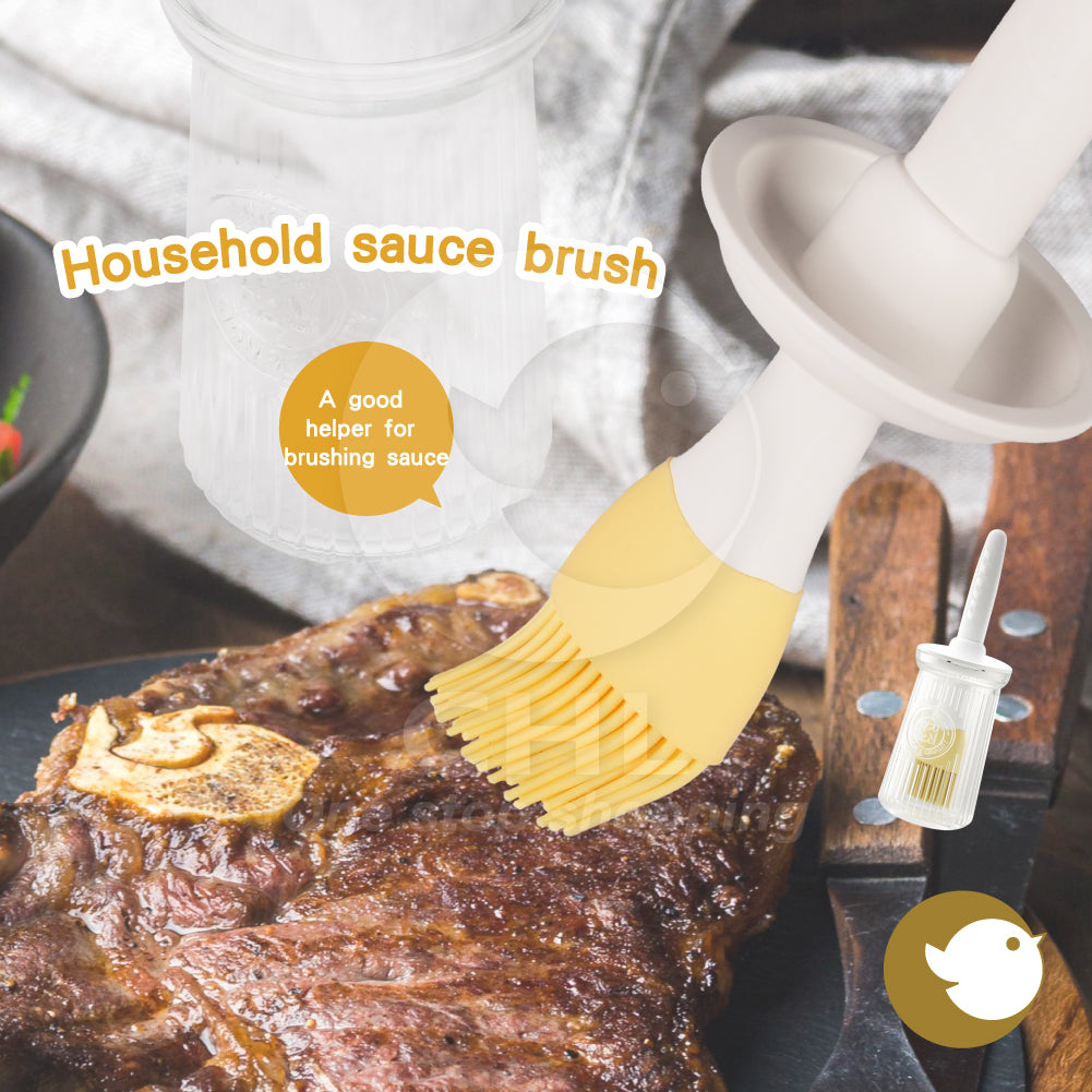 Pro Chef Silicone Oil Brush with Glass Jar Dispenser