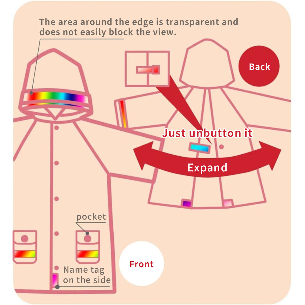Skater Kid's Raincoat with Safety Features