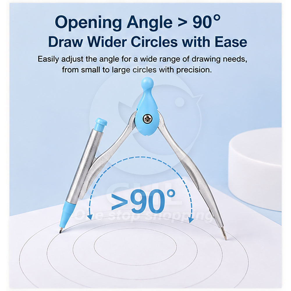 Minimalist Compass Set – Blue / Pink | Durable, Easy to Use, Perfect for Students & Designers