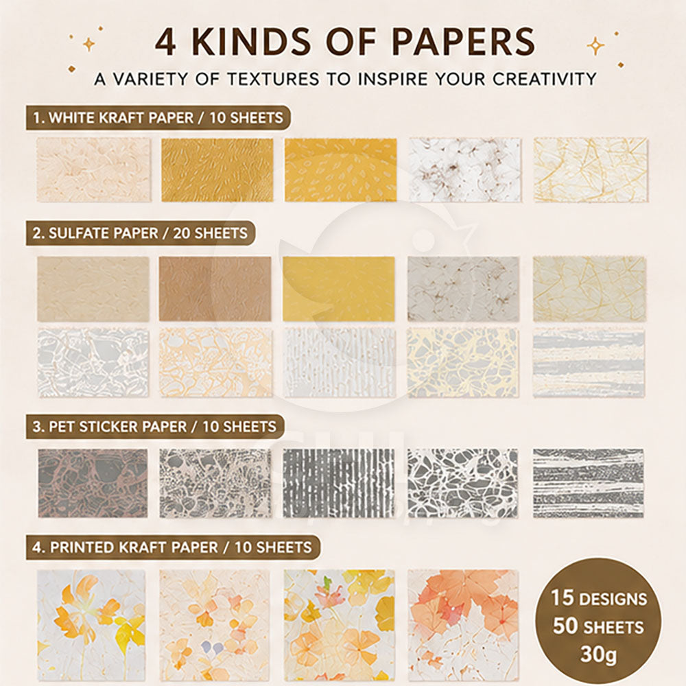 Creative Collage Inspiration: Multitexture Design Paper Pack
