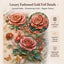 Rose blossoms handbook material stickers embossed gold foil waterproof decorative stickers material package