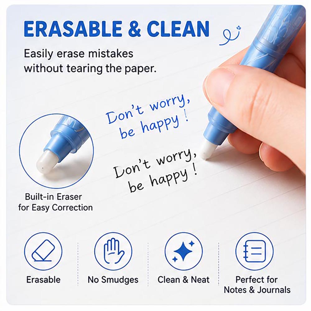 0.5 mm Quick-Dry Erasable Gel Pen Set (2-Pack)