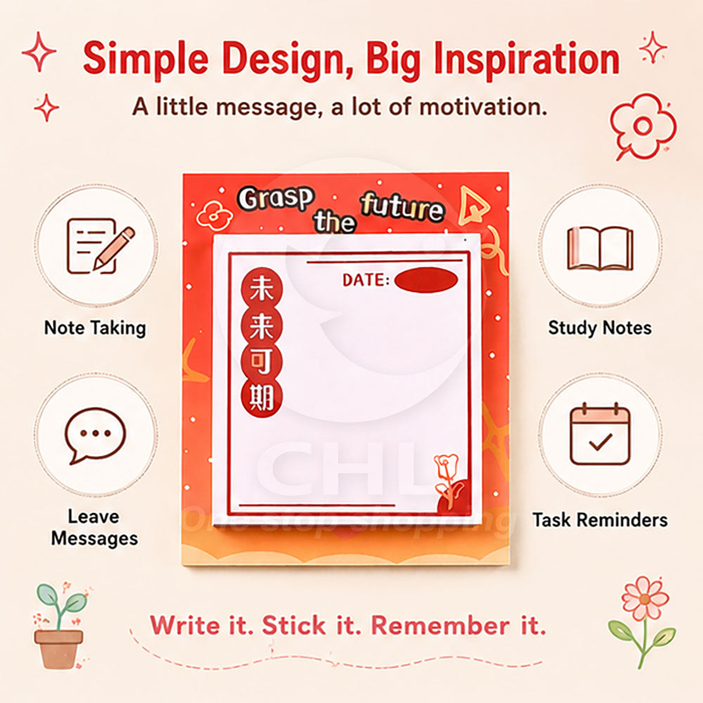 Motivational text note, grasp the future , future is promising, sticky note, notepad, note paper, manual record, office, school, memo