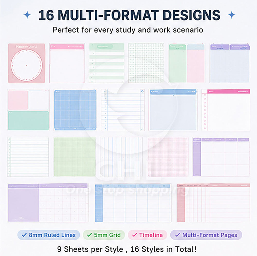 Planwith Useful Index Tab Set – Tear-Off Cards with Sticky Tabs for Study & Planning