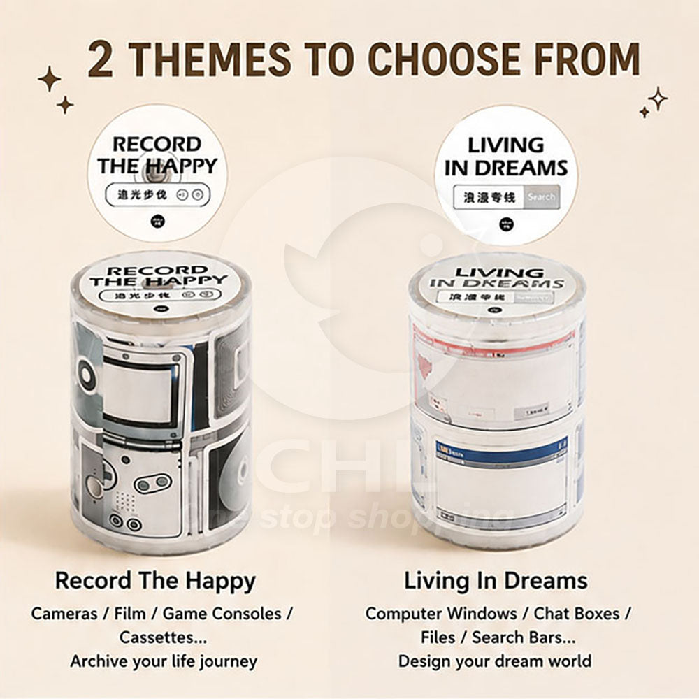 Infeel.Me Tape Life Archive Series Simple Korean Style Handbook Decoration Collage Daily Versatile Material Writable Texture Multi-Style Diary Notes