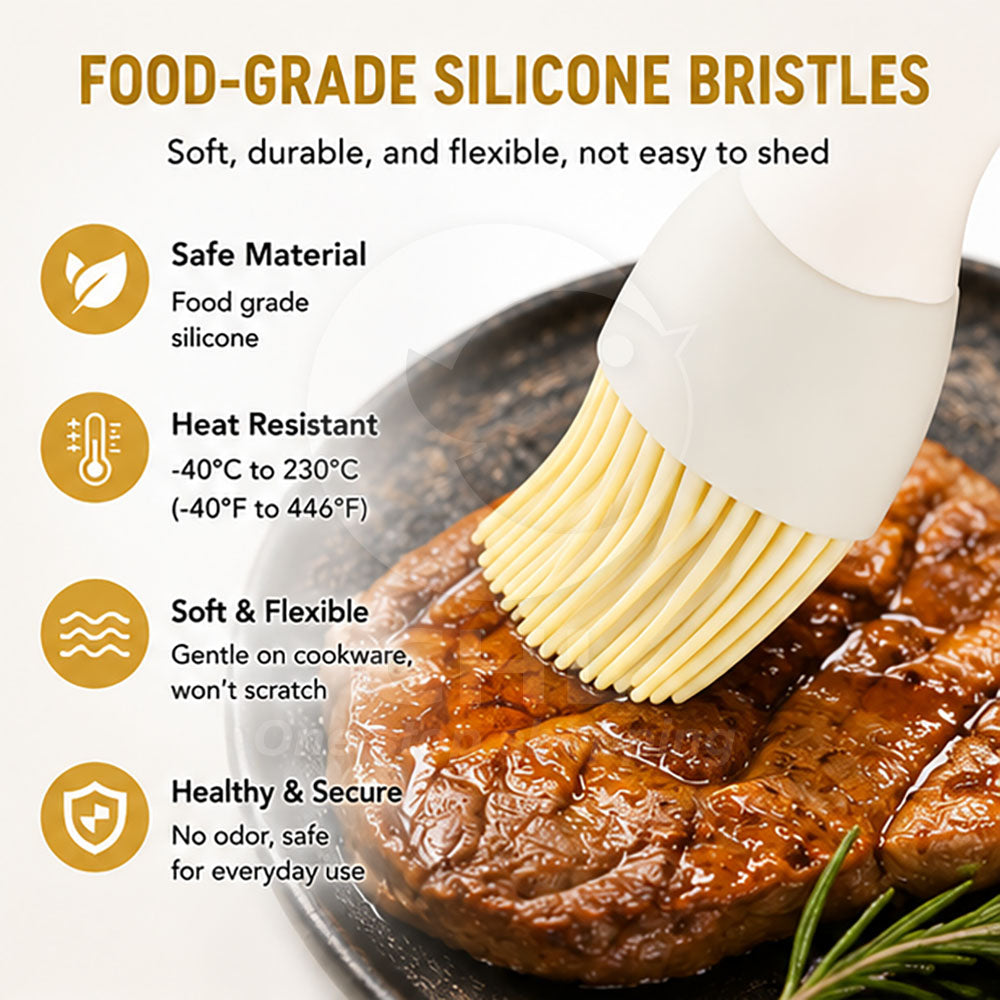 Pro Chef Silicone Oil Brush with Glass Jar Dispenser