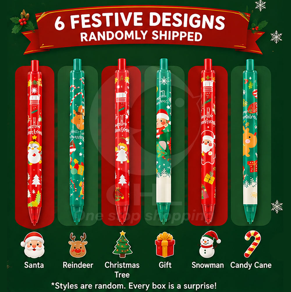 Christmas gel pen 0.5mm random style Merry Christmas Christmas atmosphere Merry Christmas Merry Christmas Push type Push type Party