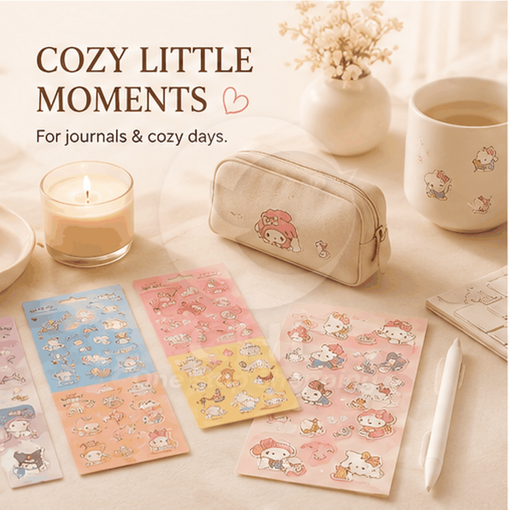 Sanrio 2024 Limited Sticker Set Dararin Life Decorative Stickers Cute New Life Series Kuromi, etc.