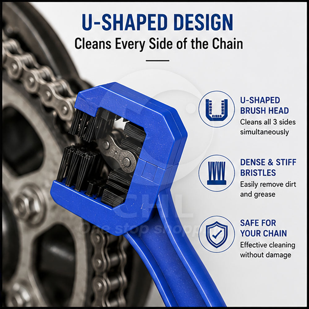 Chain cleaning brush for motorcycles and bicycles Motorcycle and bicycle cleaning chain brush Accessories Cleaning Square head
