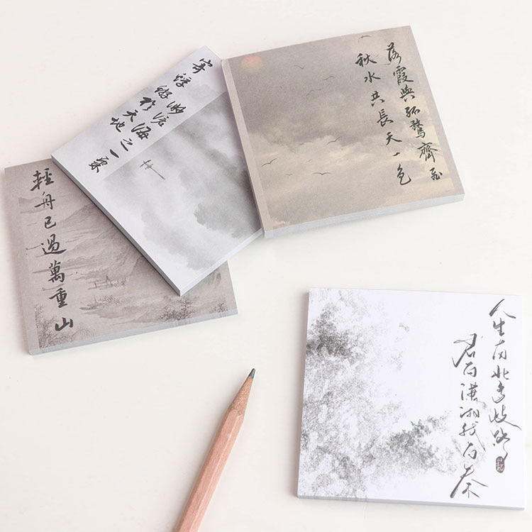 Momo Guofeng Calligraphy Material Paper Antique Text Pocket Decoration Base Sticky Note Paper Multi-material Material Package Background Decoration Creative Retro Handmade Base DIY Packaging Collage - CHL-STORE 