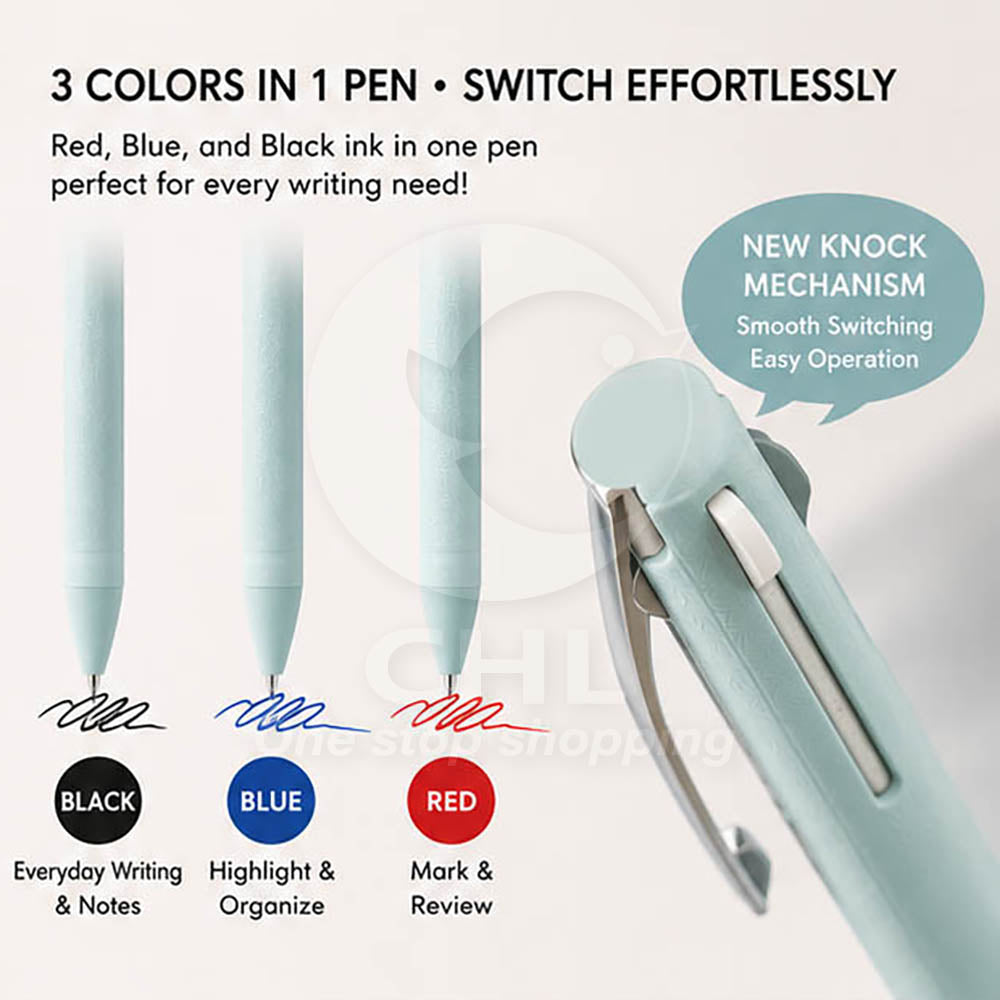 UNI Jetstream 3-Color Ballpoint Pen (SXE3JSS38, 0.38 mm)