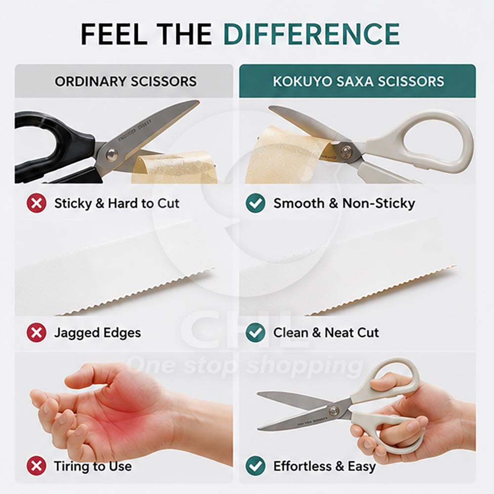 KOKUYO SAXA Scissors HSM-A100LS – Greige
