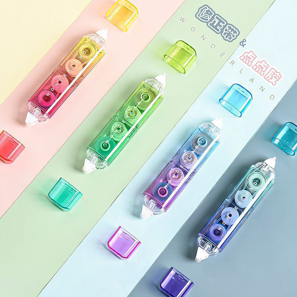 Dreamy Gradient 2-in-1 Correction & Adhesive Tape: Compact & Versatile