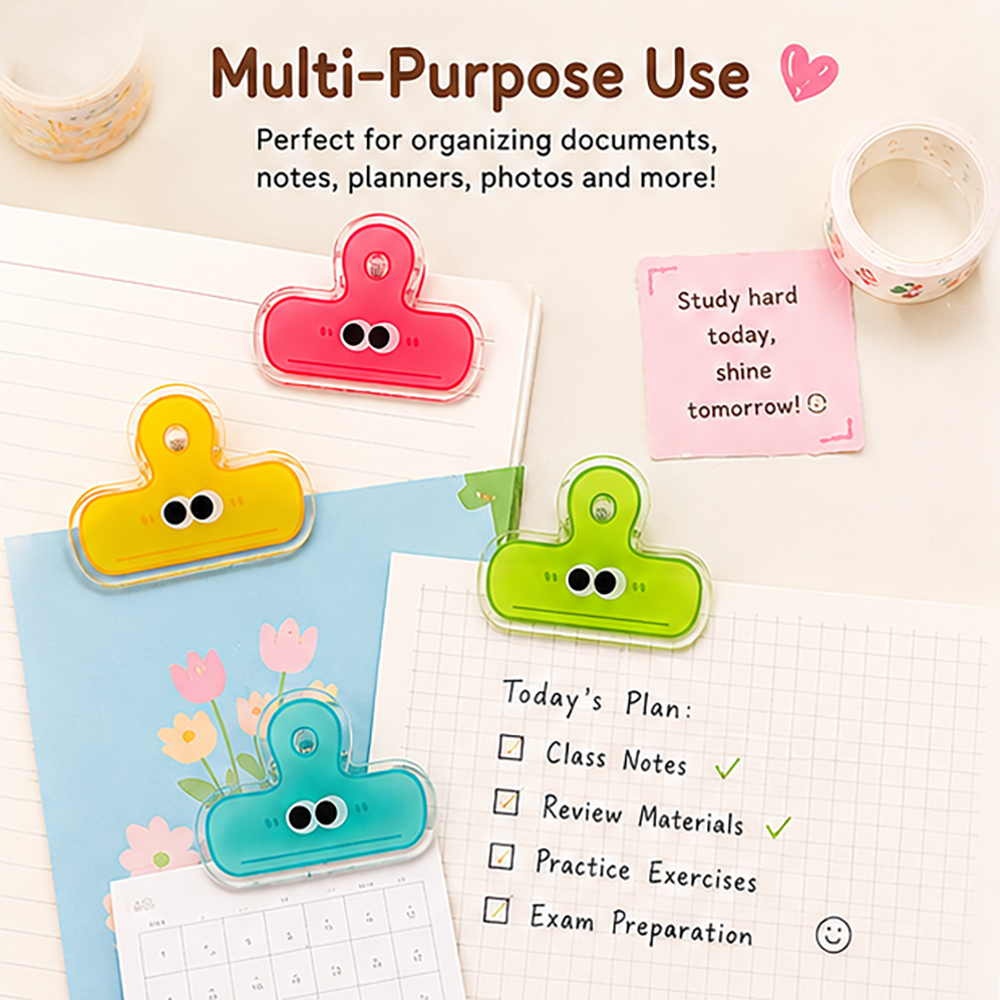 Big Eyes Acrylic Folder: Cute, Durable Cartoon Desk Organizer