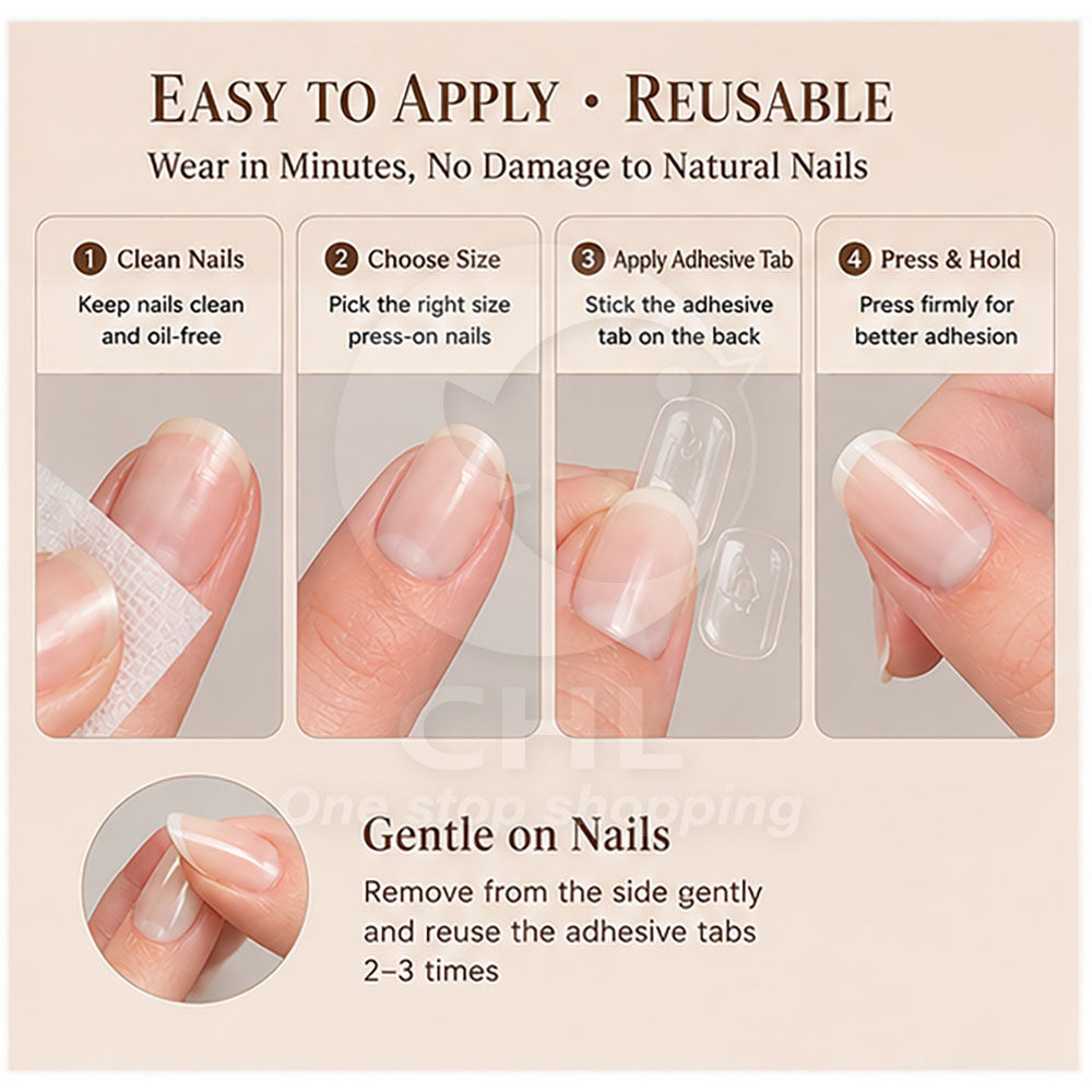French European and American style removable nail art pieces 24 pieces/box nail stickers fingertips elegant free matching