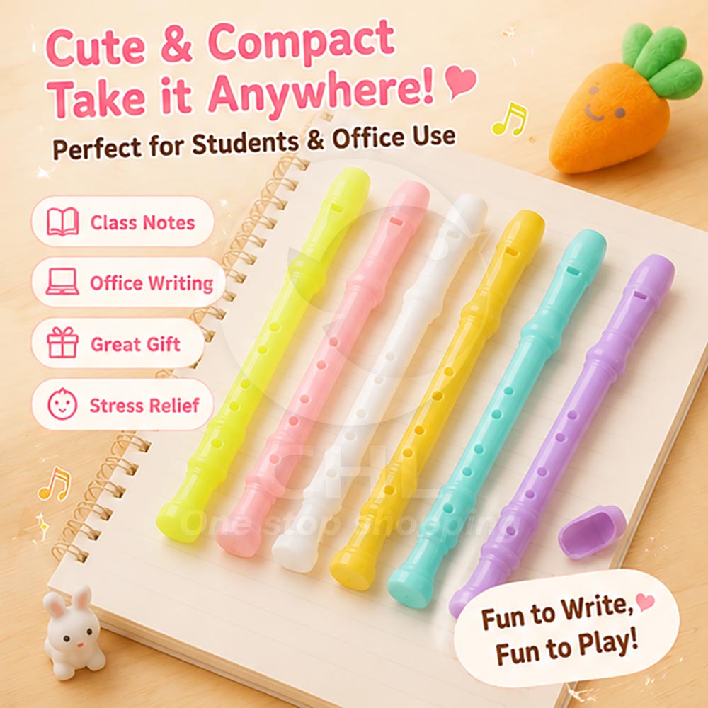 Flute-Style Gel Pen (0.5 mm, Black Ink)