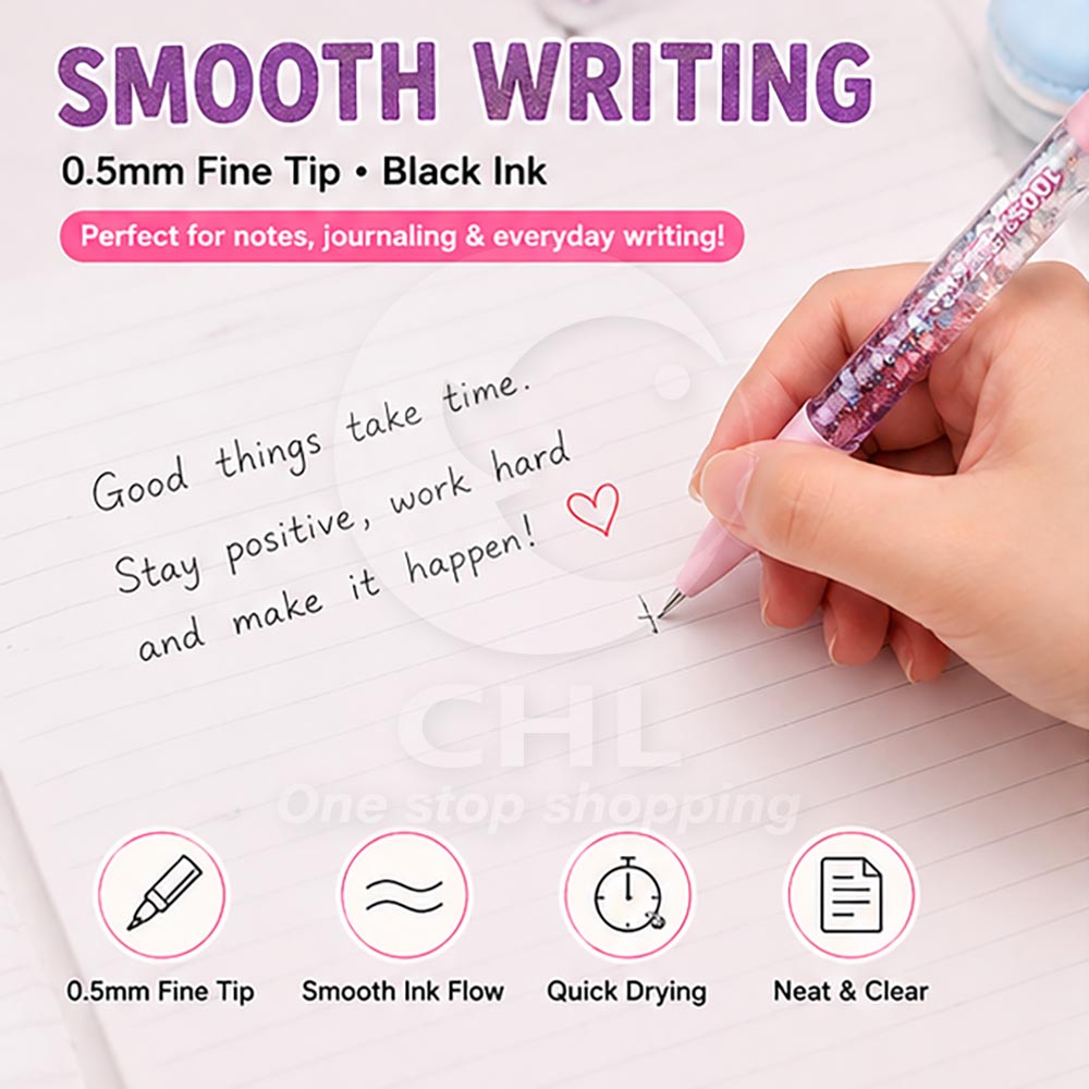 Glitter Cat Paw Light-Up Gel Pen (0.5 mm, Refillable)
