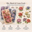 Rose blossoms handbook material stickers embossed gold foil waterproof decorative stickers material package