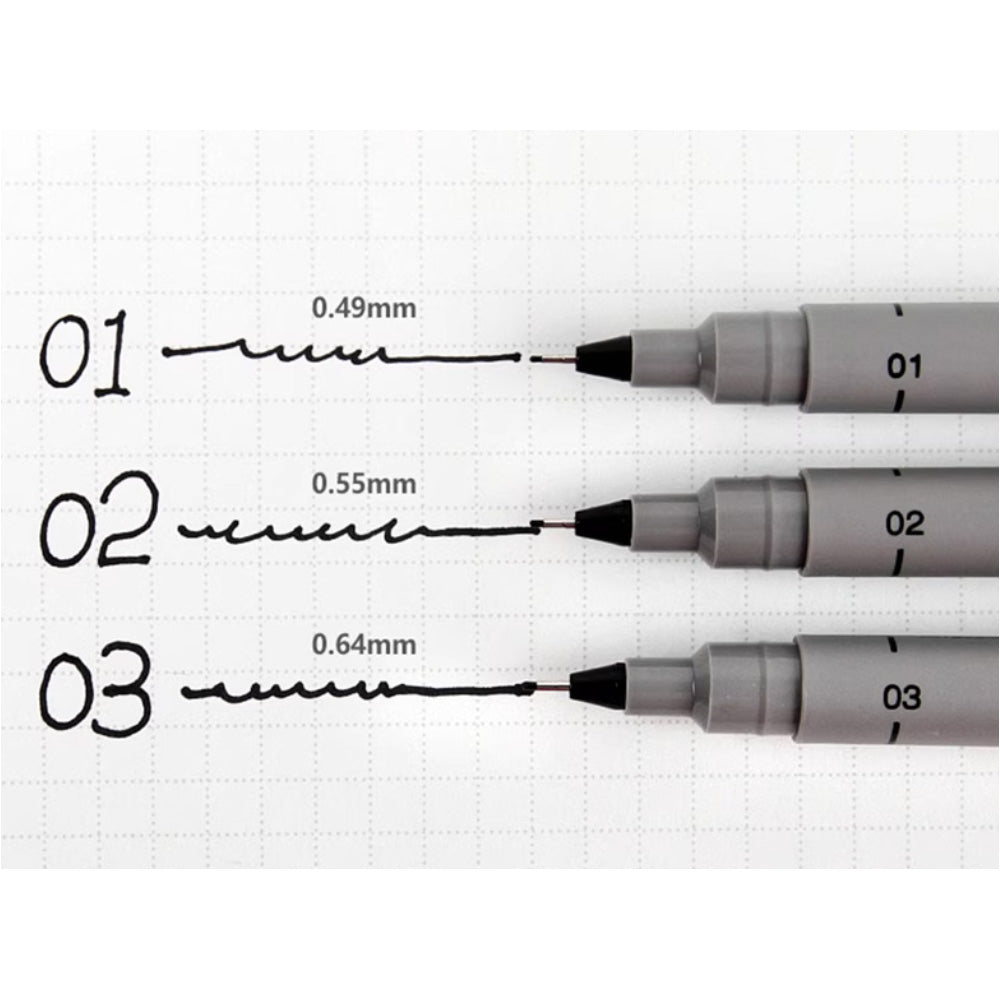 Fine character pen UNI 0.49mm oily very fine black drawing fine character art tool stationery painting student teacher student office PIN01A.24 - CHL-STORE 