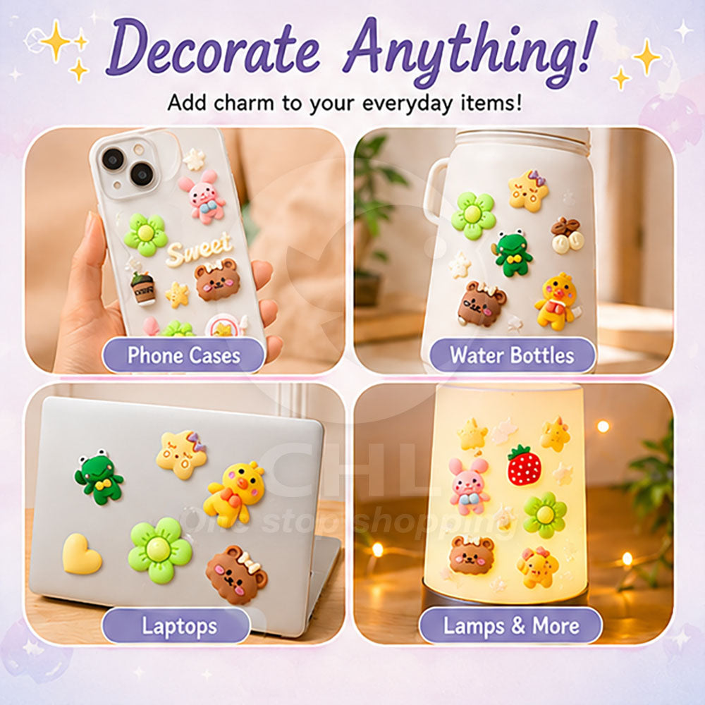Trendy 3D Cartoon Waterproof Stickers for Gadgets & More
