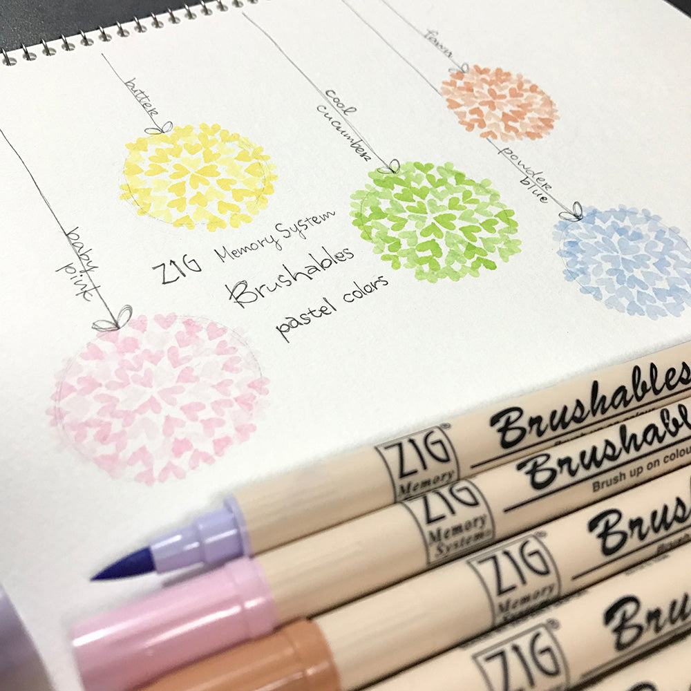 Kuretake water-based double-head marker six-color group marker bright color group pastel color group - CHL-STORE 