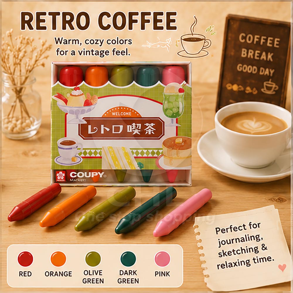 SAKURA Coupy Marking Crayons – 5 Color Set