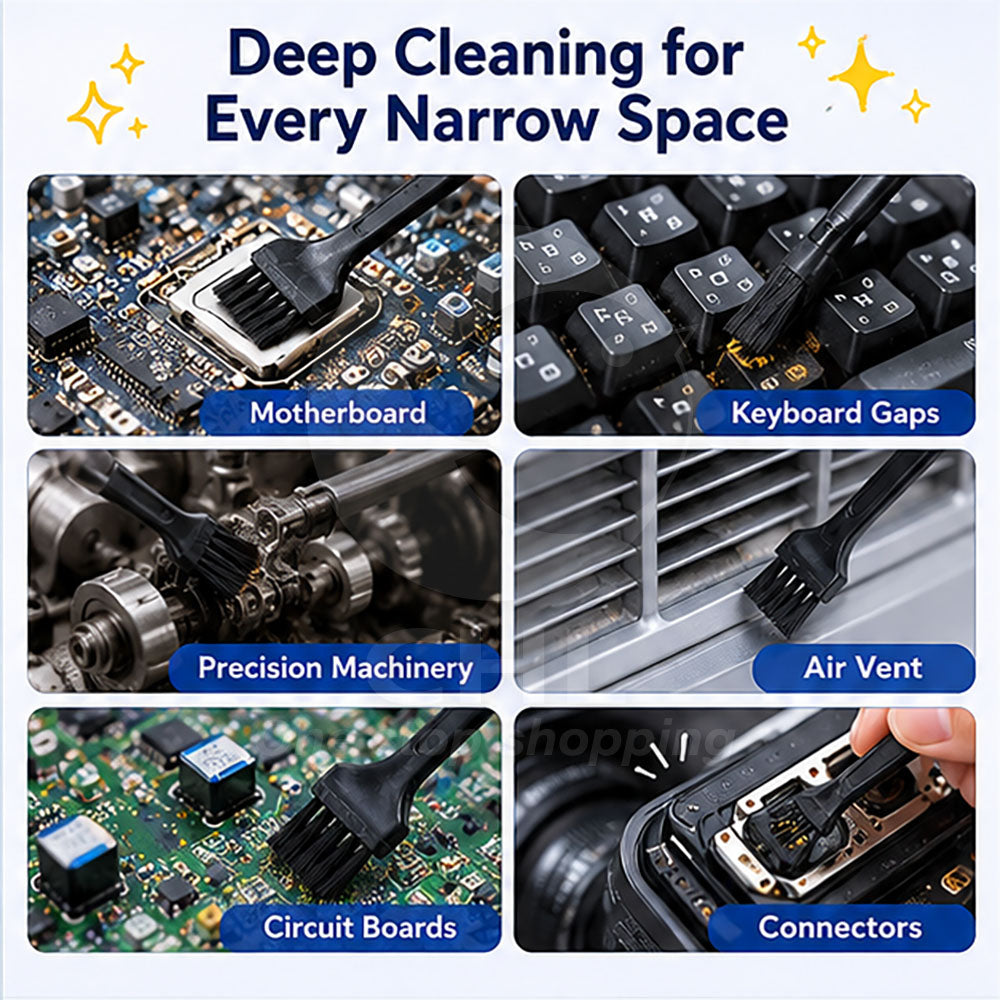 Anti-Static Stiff-Bristle Gap & Groove Cleaning Brush