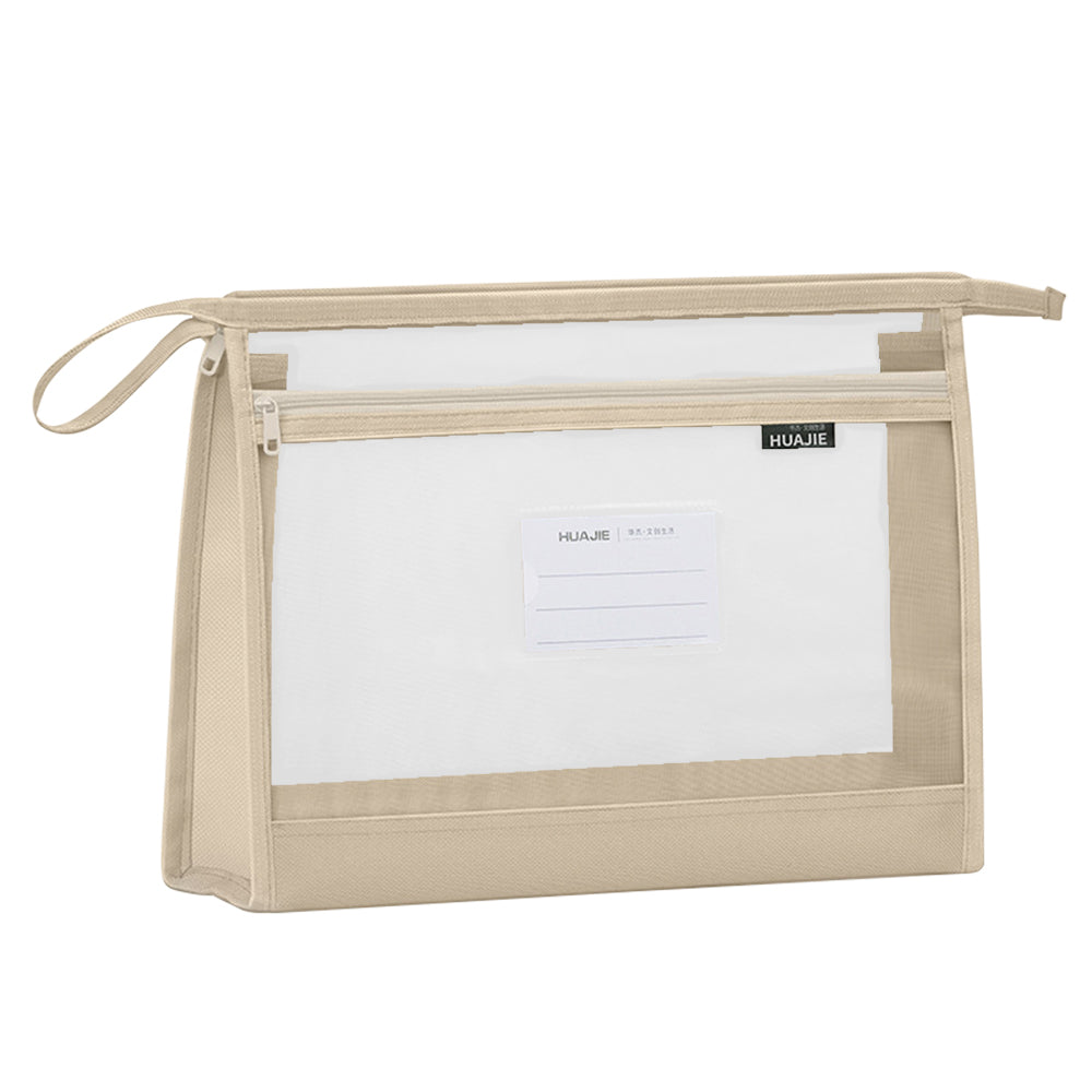 Muji-Style Morandi Mesh Transparent Pencil Case - Minimalist & Durable