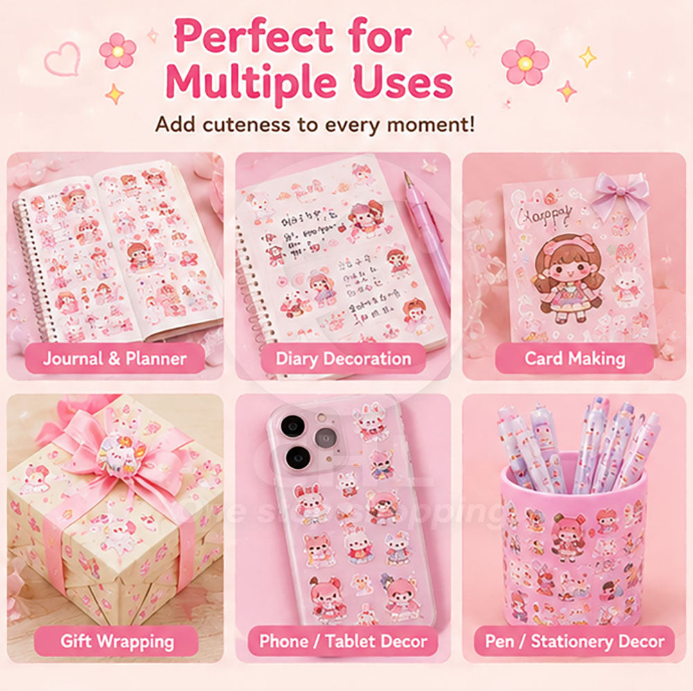 Cute girly notebook stickers DIY decorative stickers stationery materials creative diary styles random