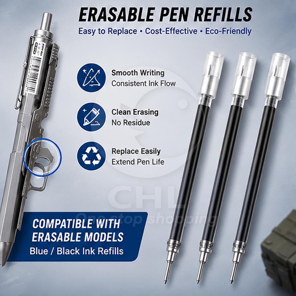Gun-Shaped Mechanical Pencil – 0.5mm Erasable Gel Pen, PUBG-Inspired Stationery, Refillable