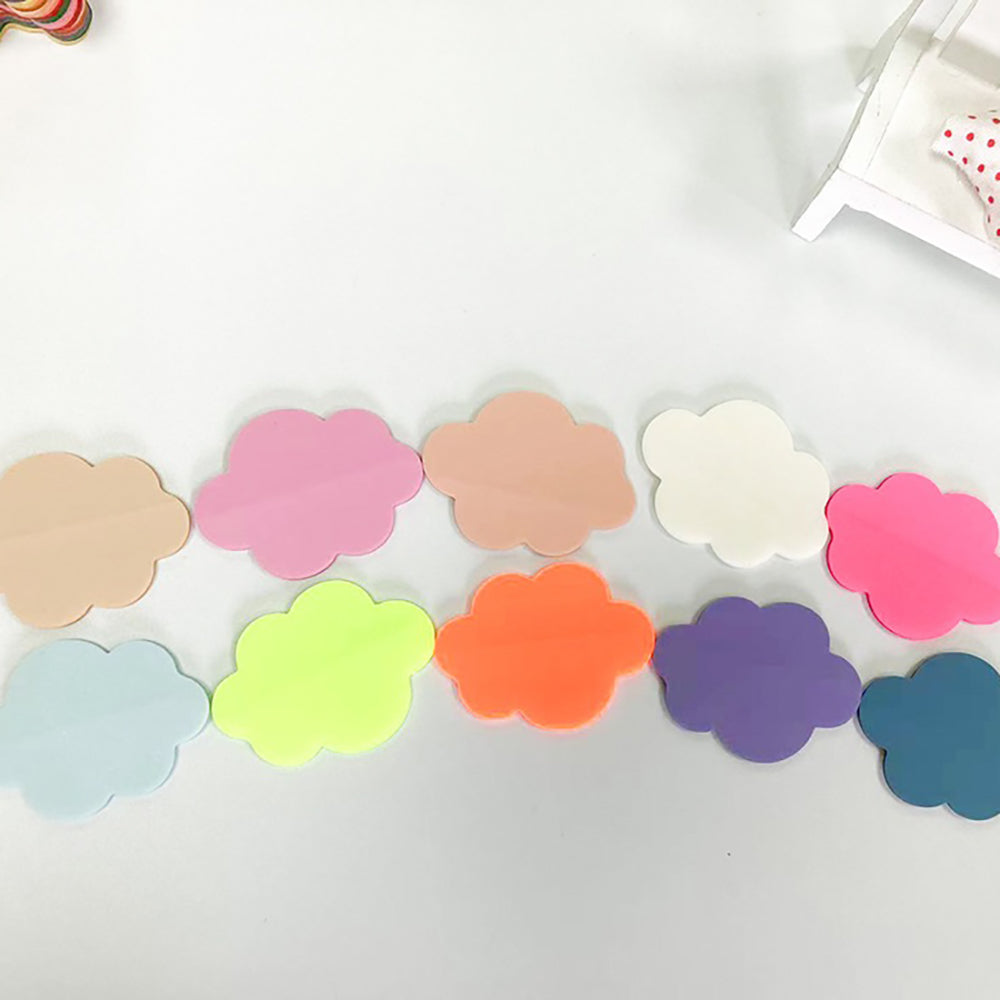 Fluorescent Cloud Sticky Notes: Transparent PET, 8 Colors