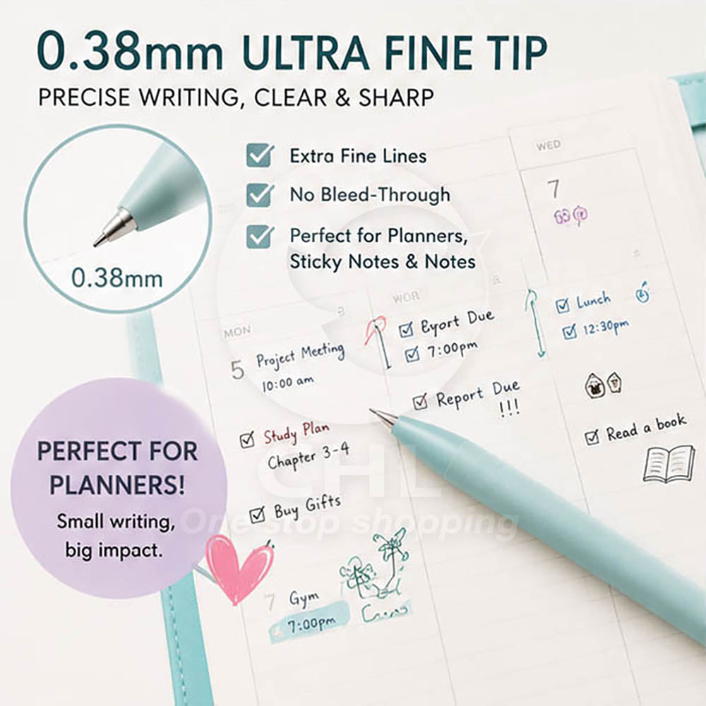 UNI Jetstream 3-Color Ballpoint Pen (SXE3JSS38, 0.38 mm)