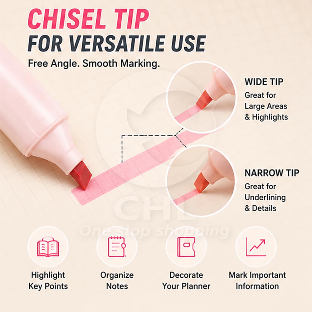 6-Color Soft Pastel Highlighter Set