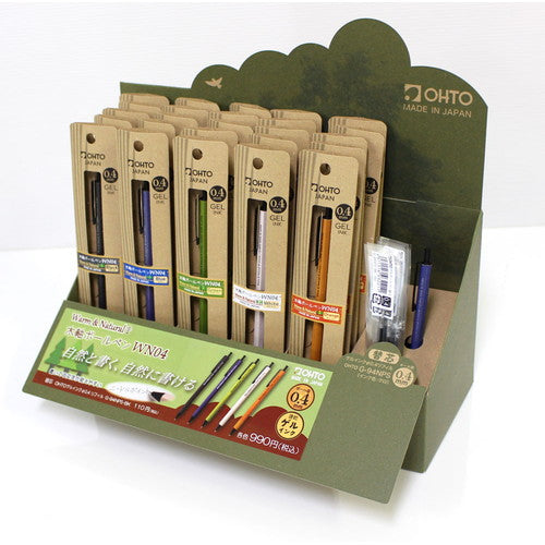 OHTO Wooden Grip Quick-Dry Gel Ink Pen 0.4mm WN04-G4