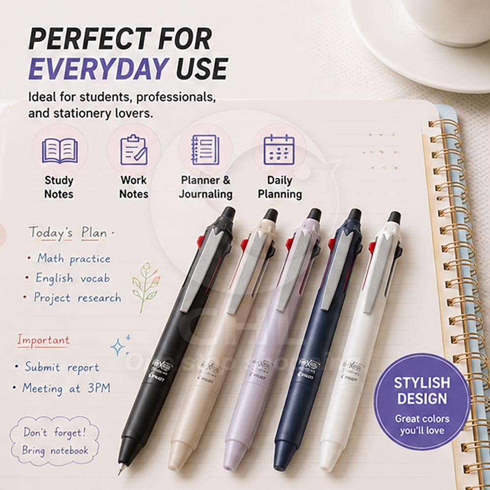 PILOT FRIXION SYNERGY 3 Multi Pen – 0.4 mm Erasable Ballpoint (Black / Red / Blue) | Fine Tip, Smooth Writing | Ideal for Business & Notes
