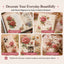 Rose blossoms handbook material stickers embossed gold foil waterproof decorative stickers material package