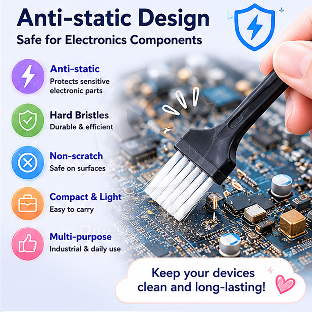 Anti-Static Stiff-Bristle Gap & Groove Cleaning Brush