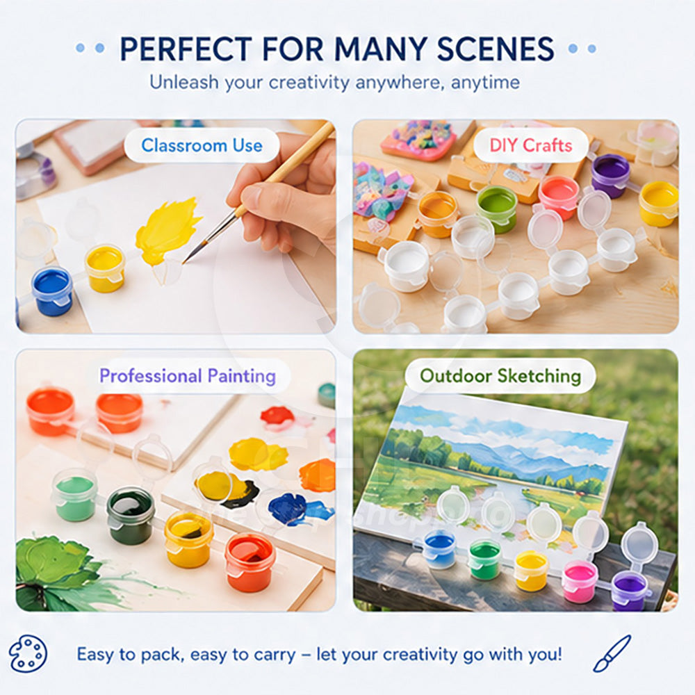 Acrylic Paint Palette Box – 6-Well / 8-Well Portable Paint Container | 2ml / 3ml / 5ml Options